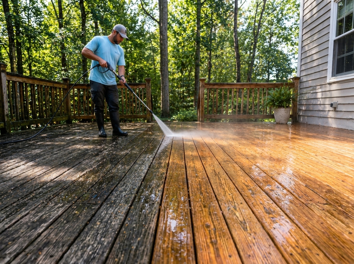 Deck and patio washing